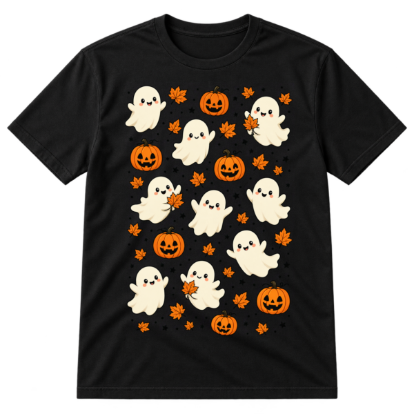 Cute Halloween Ghosts And Pumpkins Pattern Tshirt