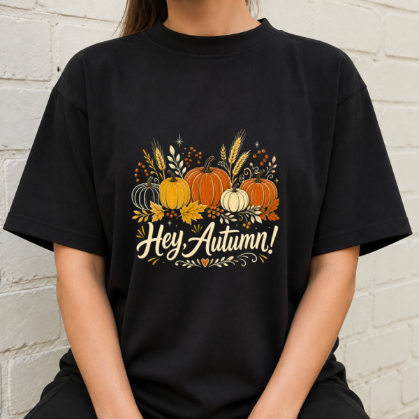 Hey Autumn Pumpkin Greeting Tshirt