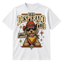 Vintage Desperado Club graphic with a shaggy dog in sunglasses, a cocktail with cherry, retro stars, and the text “The Desperado Club So Fun It Hurts.”