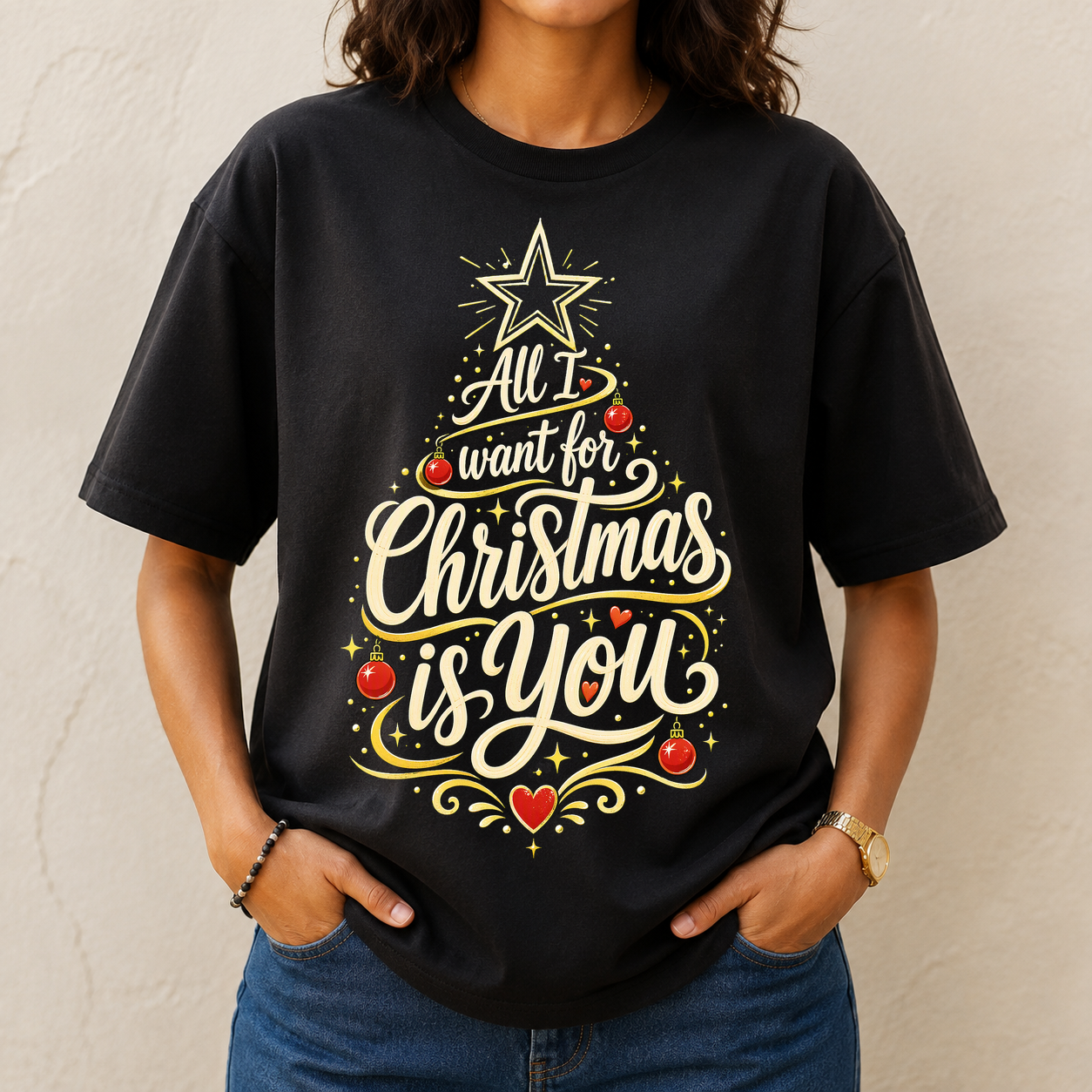All I Want For Christmas Tree Tshirt