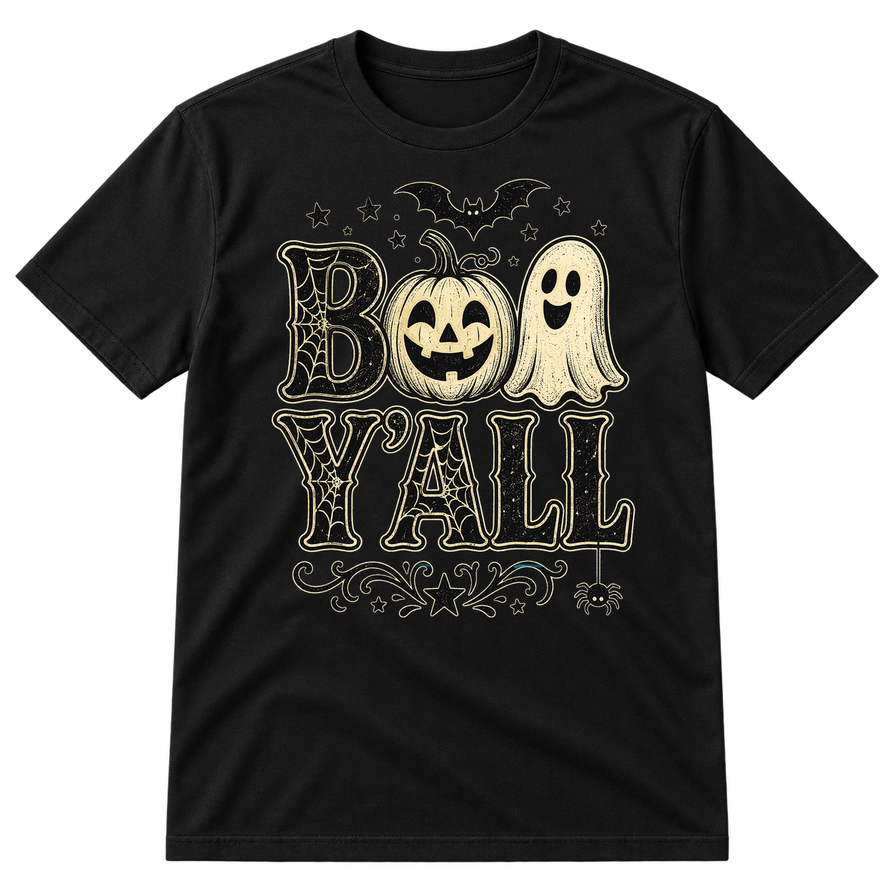 Boo Yall Halloween Typography Tshirt