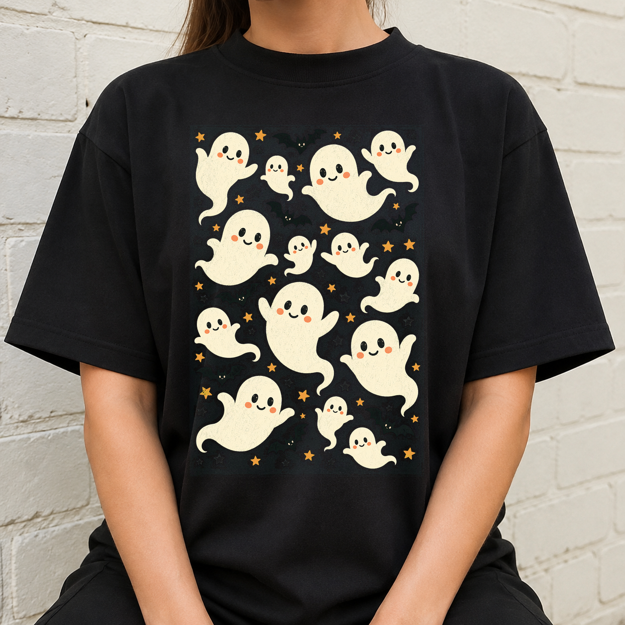 Cute Halloween Ghosts Pattern Tshirt