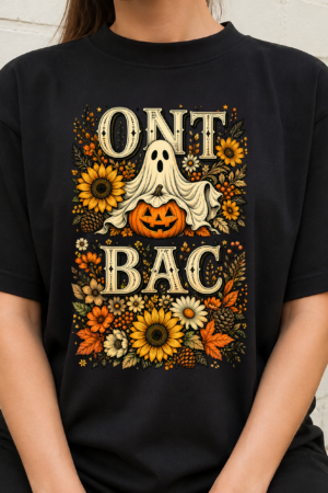 Halloween Ghost Floral Pillow Design Tshirt