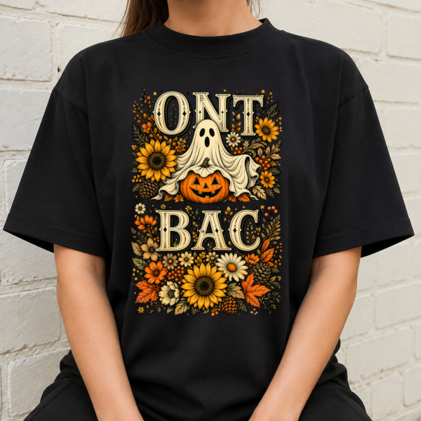 Halloween Ghost Floral Pillow Design Tshirt