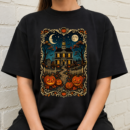 Halloween Haunted House Night Scene Tshirt