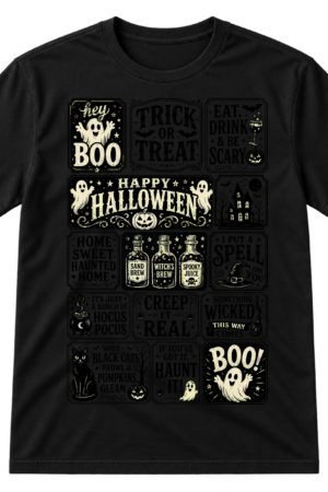 Halloween Phrases Collage Tshirt
