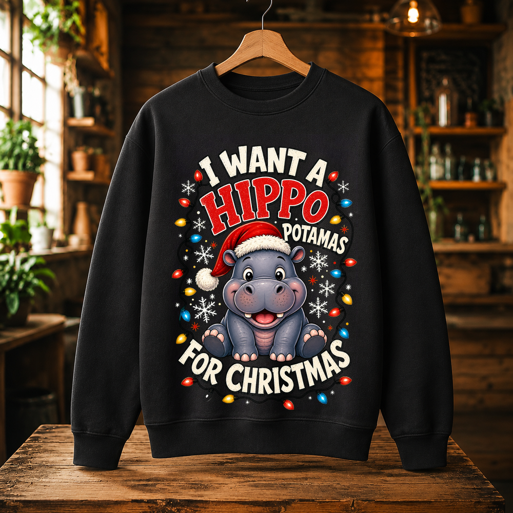 Hippo Potamas Christmas Tshirt