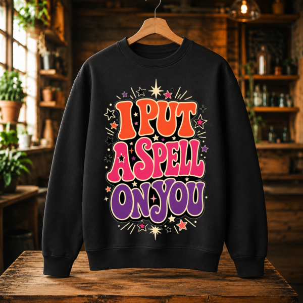 I Put A Spell On You Witchy Typography Tshirt