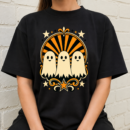Three Spooky Ghosts Striped Halloween Tshirt