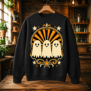 Three Spooky Ghosts Striped Halloween Tshirt