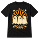 Three Spooky Ghosts Striped Halloween Tshirt
