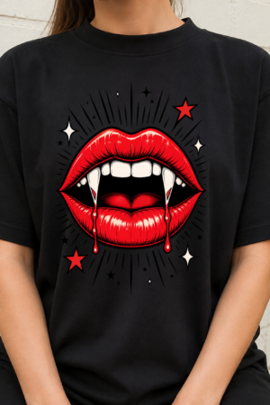 Vampire Lips Fangs Tshirt