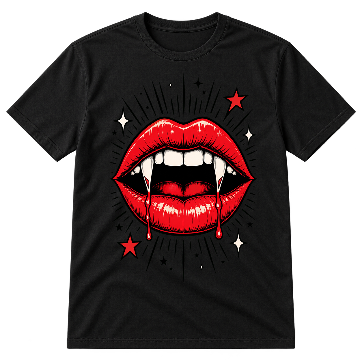 Vampire Lips Fangs Tshirt