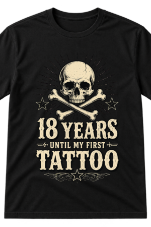 18 Years Until First Tattoo Skull Baby Onesie Tshirt