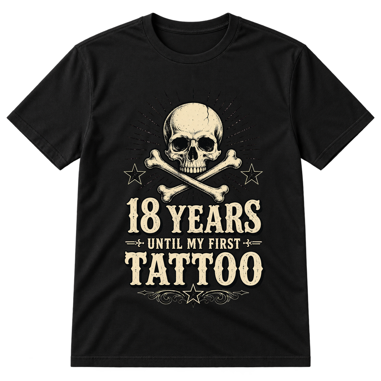 18 Years Until First Tattoo Skull Baby Onesie Tshirt