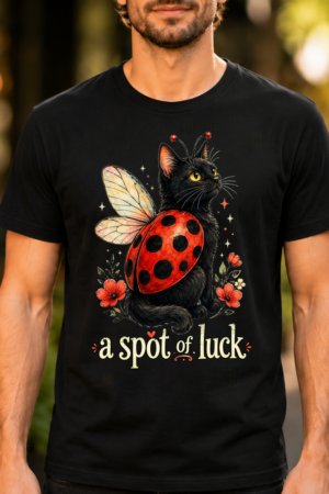 A Spot Of Luck Cat Ladybug Tshirt