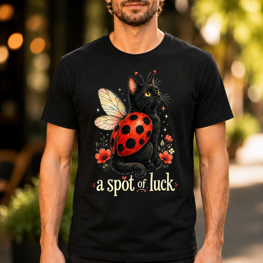 A Spot Of Luck Cat Ladybug Tshirt