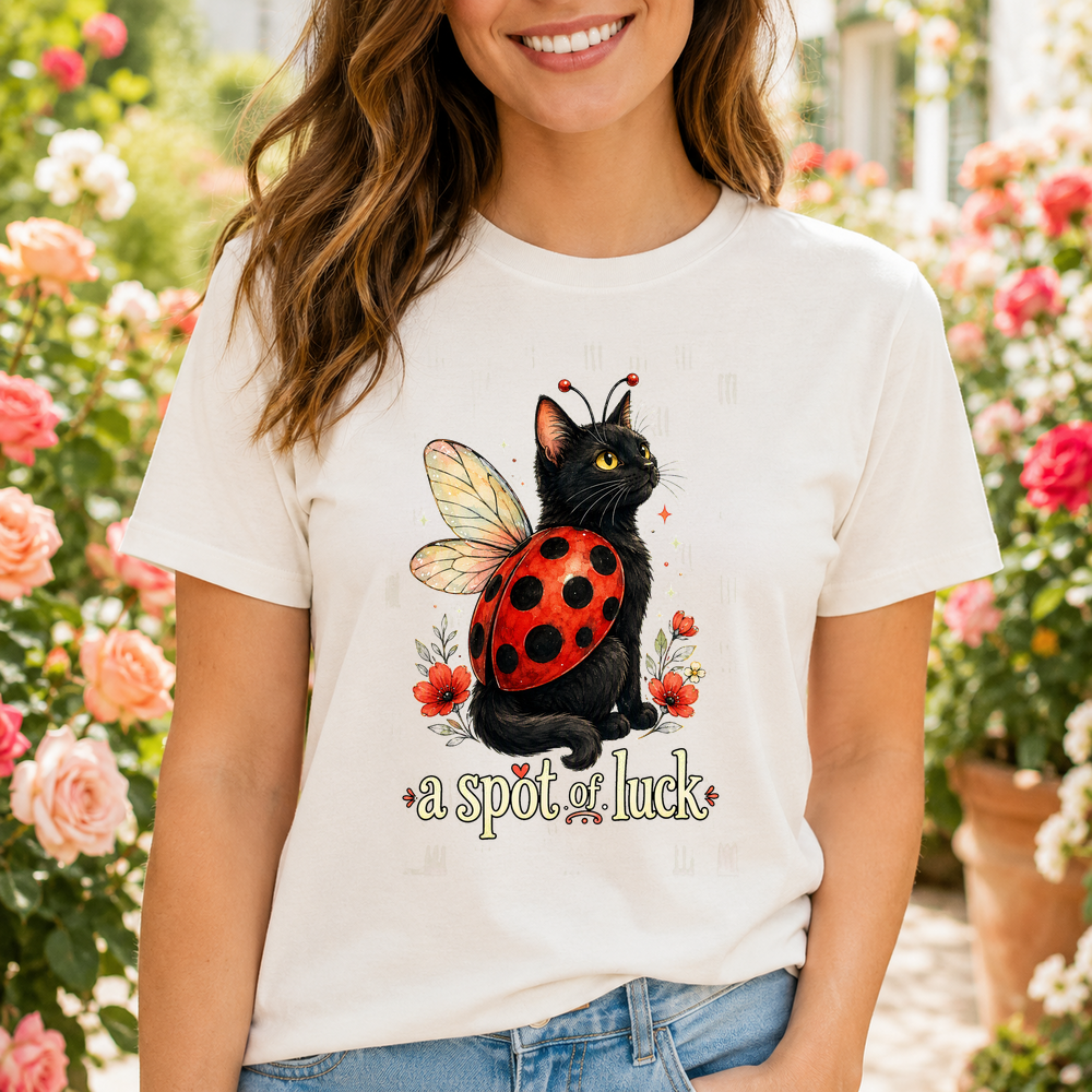 A Spot Of Luck Cat Ladybug Tshirt