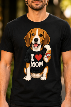 Beagle Dog Mom Tattoo Heart Tshirt