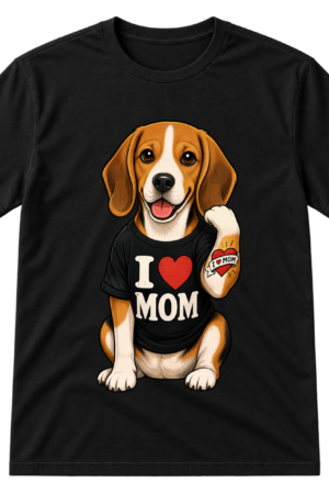 Beagle Dog Mom Tattoo Heart Tshirt