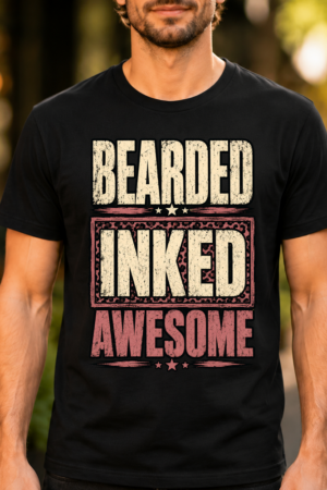 Bearded Inked Awesome Tshirt