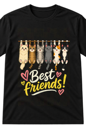 Best Friends Cats Hanging On Line Tshirt
