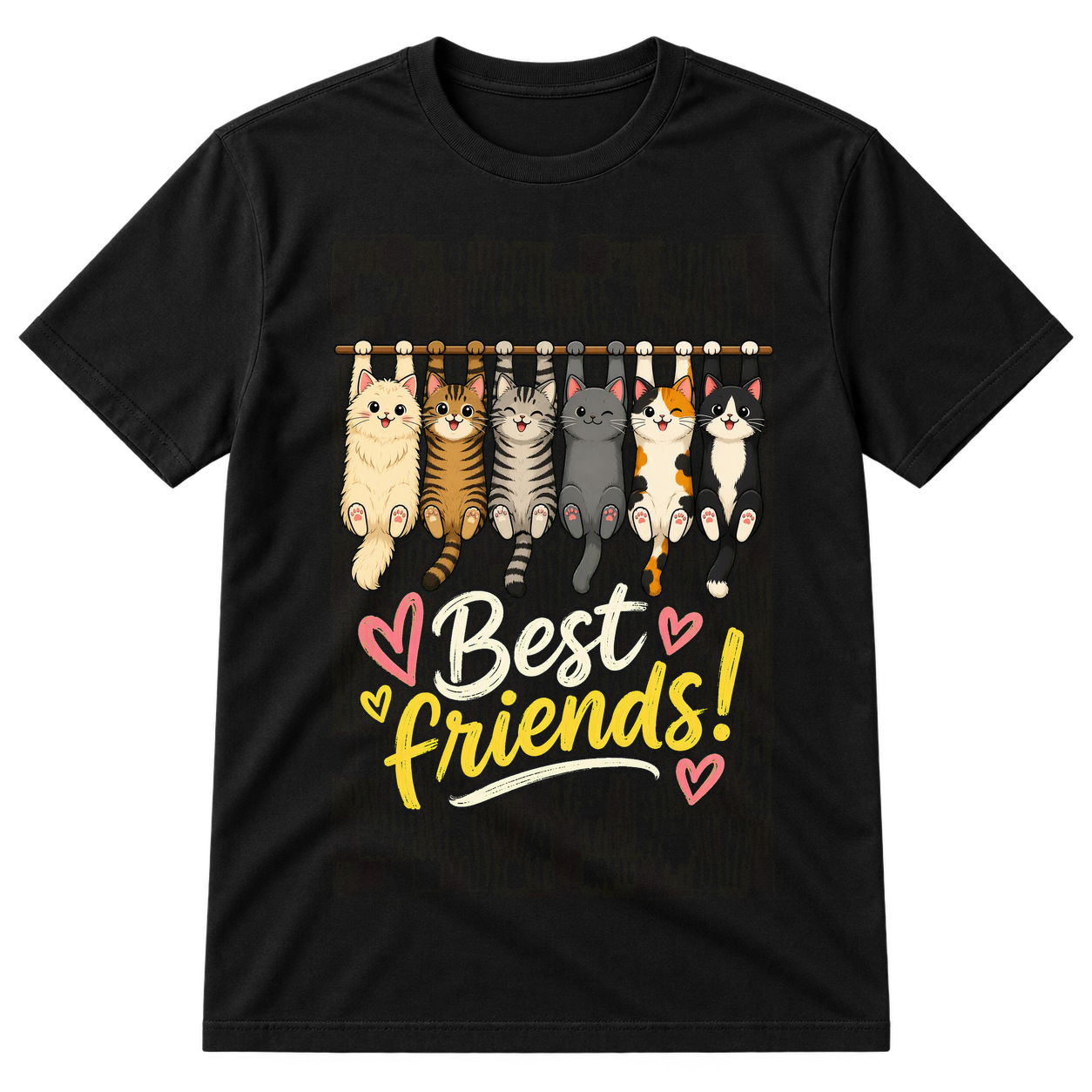 Best Friends Cats Hanging On Line Tshirt