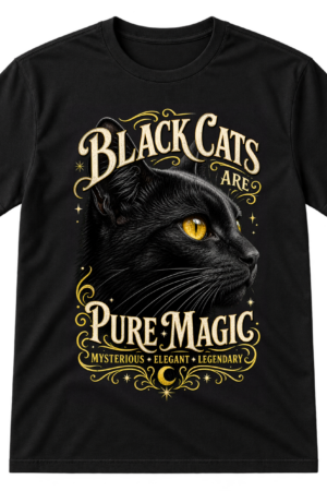 Black Cat Profile Yellow Eye Tshirt