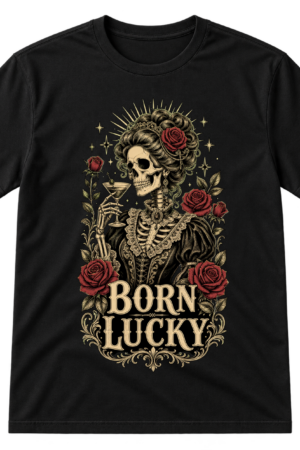 Born Lucky Skeleton Lady Tshirt