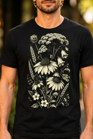 Botanical Wildflower Illustration Tshirt