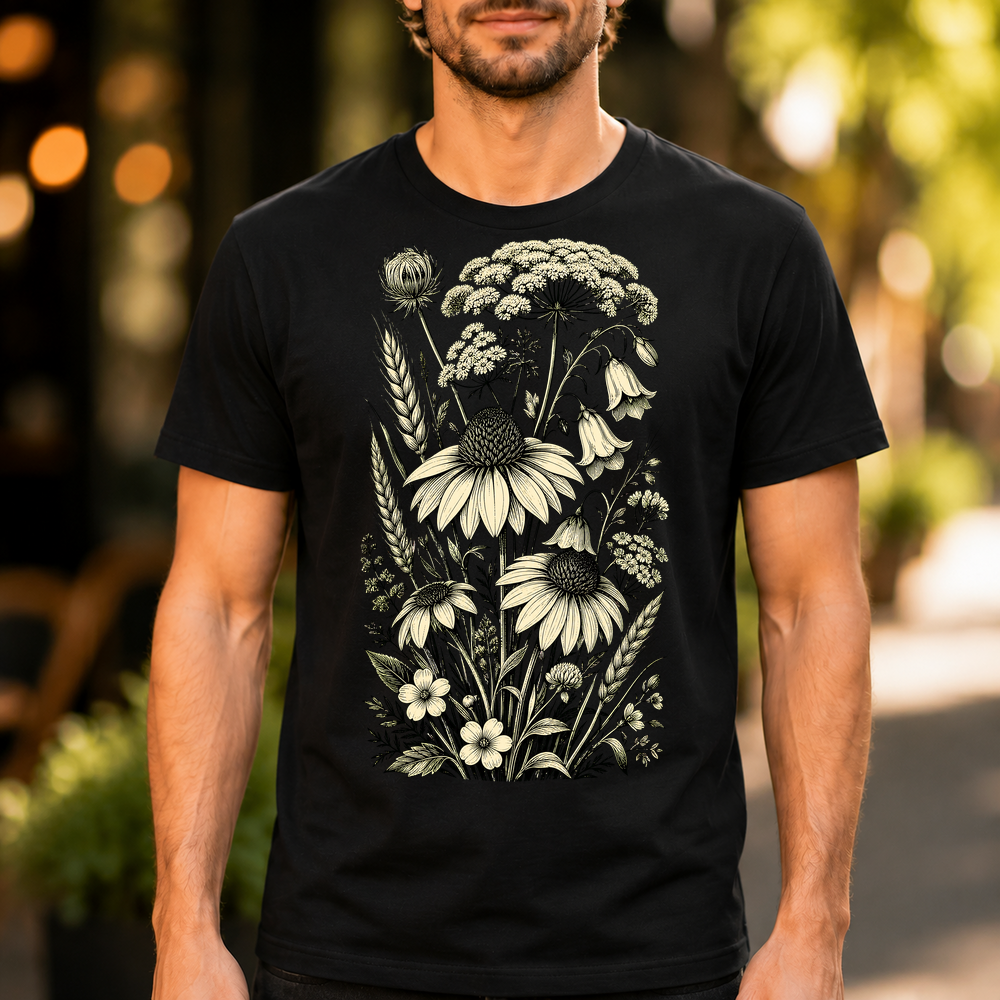 Botanical Wildflower Illustration Tshirt