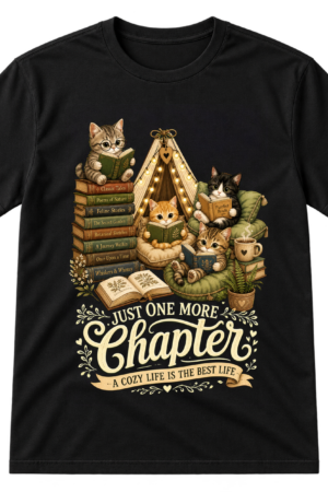 Cats Reading Books Cozy Scene Tshirt