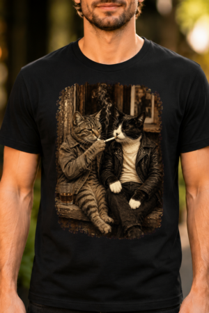 Cats Sharing Cigarette Meme Tshirt