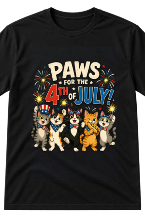 Cats With Fireworks And Hotdog Tshirt