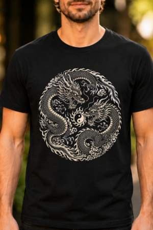 Circular Chinese Dragons Tshirt