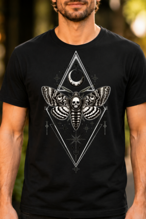 Death Head Moth Geometric Triangle Tshirt