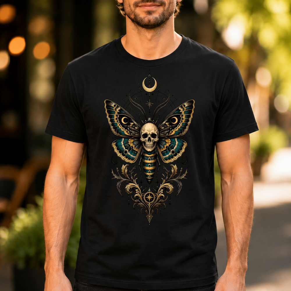 Death Head Moth Skull Illustration Tshirt
