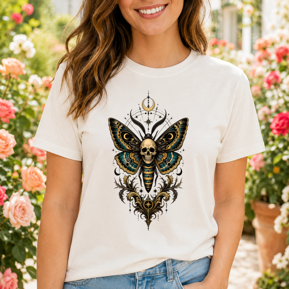 Death Head Moth Skull Illustration Tshirt