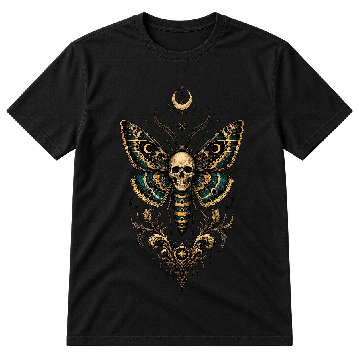 Death Head Moth Skull Illustration Tshirt