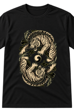 Dual Tigers Circular Design Tshirt