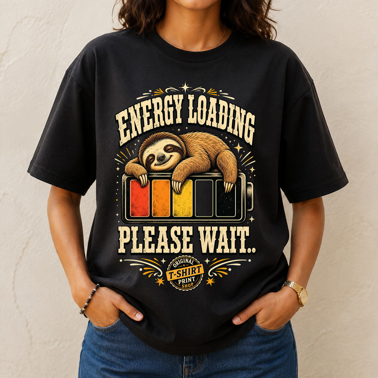 Energy Loading Sloth Tshirt