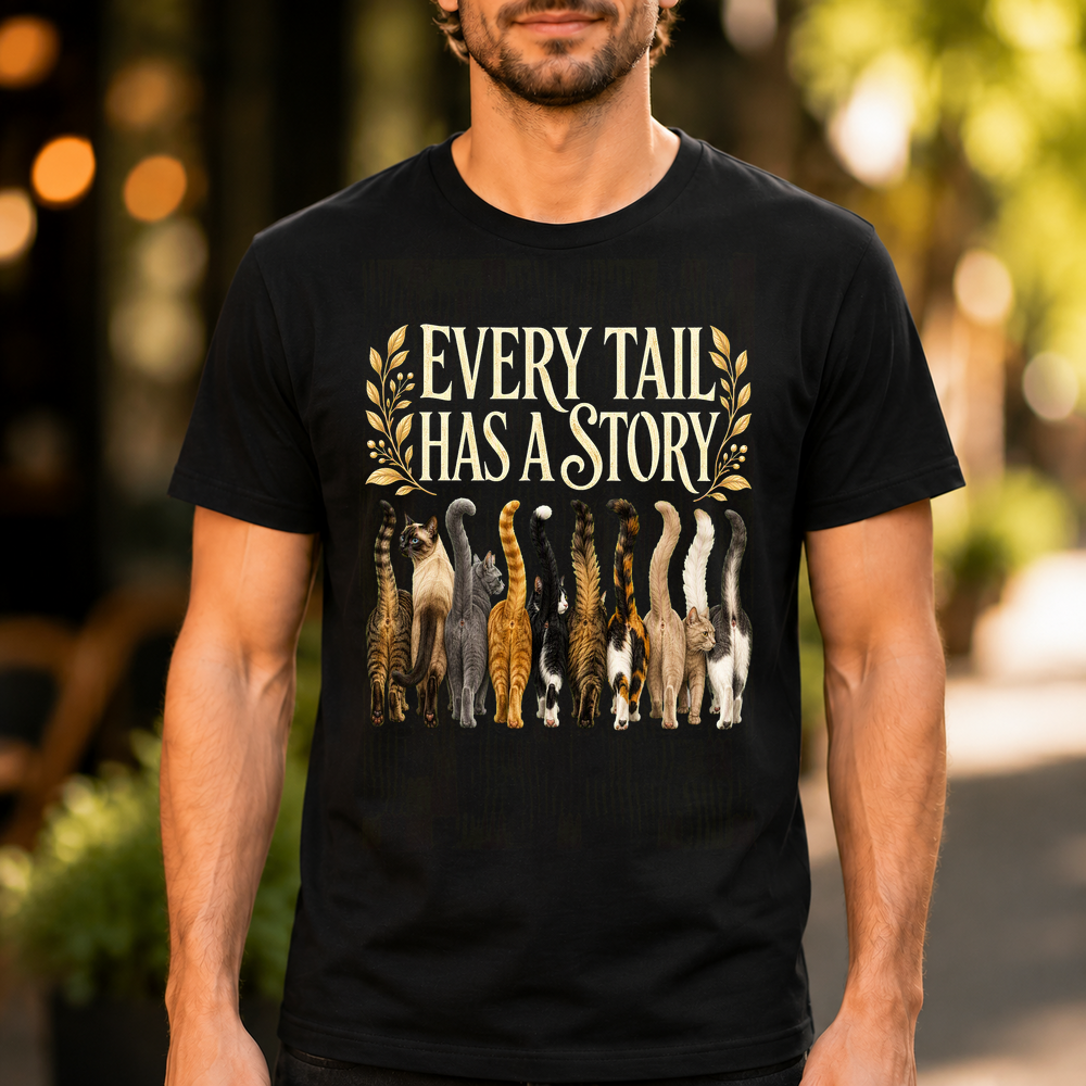 Every Tail Has A Story Cat Design Tshirt