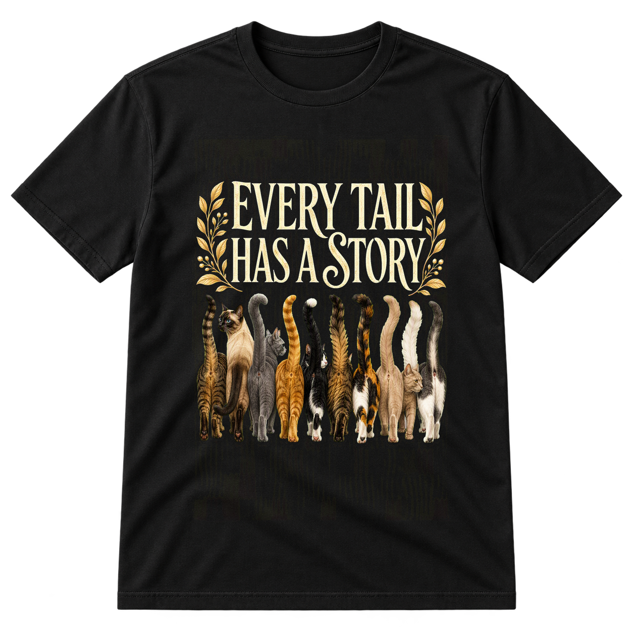 Every Tail Has A Story Cat Design Tshirt