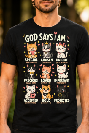 God Says I Am Cats Affirmations Tshirt