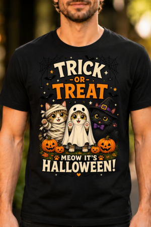 Halloween Trio Cats Costume Tshirt