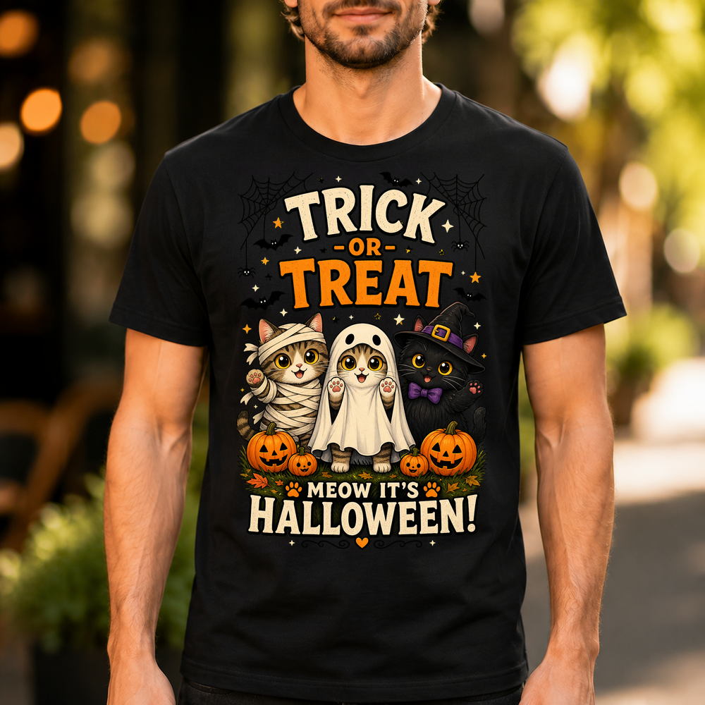 Halloween Trio Cats Costume Tshirt