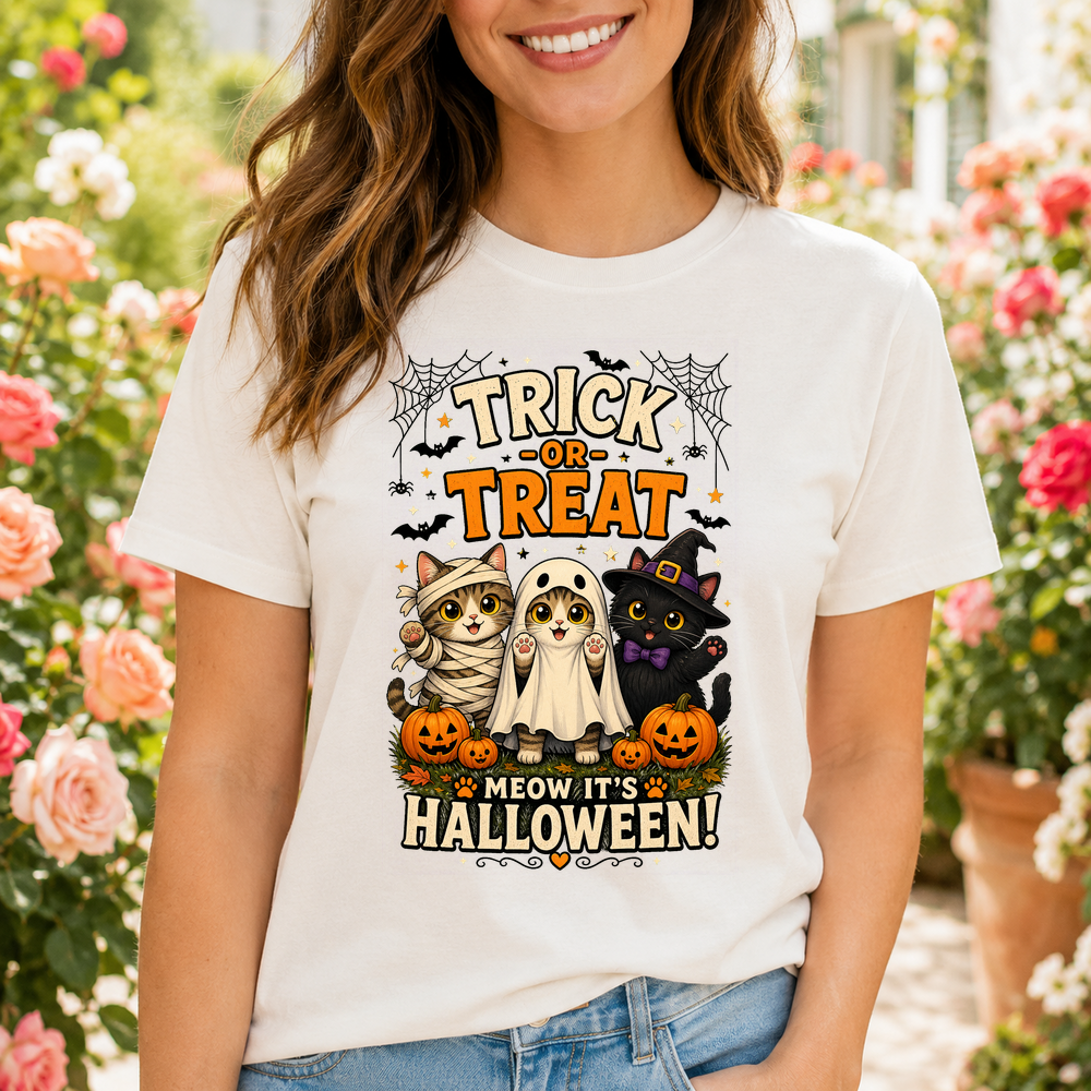 Halloween Trio Cats Costume Tshirt
