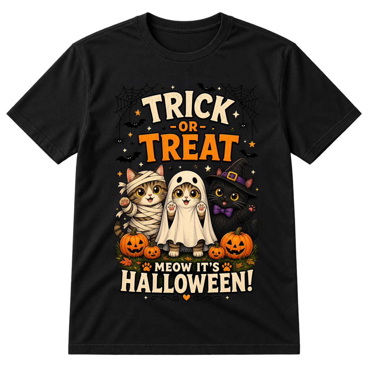 Halloween Trio Cats Costume Tshirt