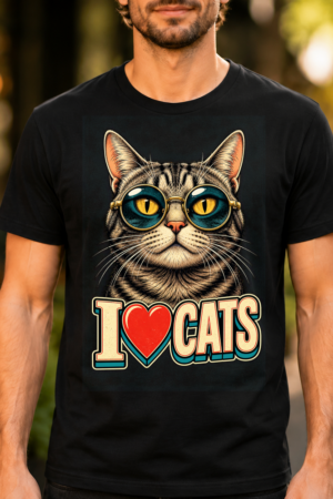 I Love Cats Cool Cat Sunglasses Tshirt