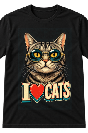 I Love Cats Cool Cat Sunglasses Tshirt